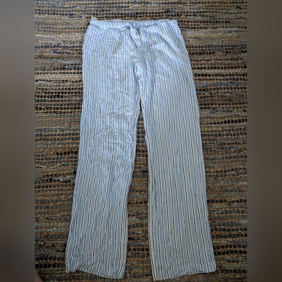 Forever 21 Women's S Pajama Pants Blue Black White Stripes Comfy Cozy Loungewear - Picture 2 of 8